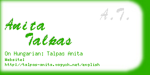 anita talpas business card